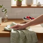 Leaf Print Terry Kitchen Towel