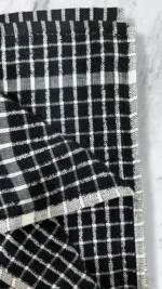 Midnight Black Grid Terry Tea Towel - Image 6