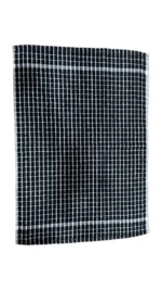 Midnight Black Grid Terry Tea Towel - Image 7