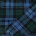 Custom flannel fabric manufacturer: slate blue and forest green tartan flannel