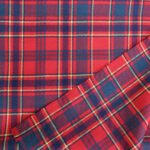 Custom flannel fabric manufacturer: scarlet red and navy tartan flannel