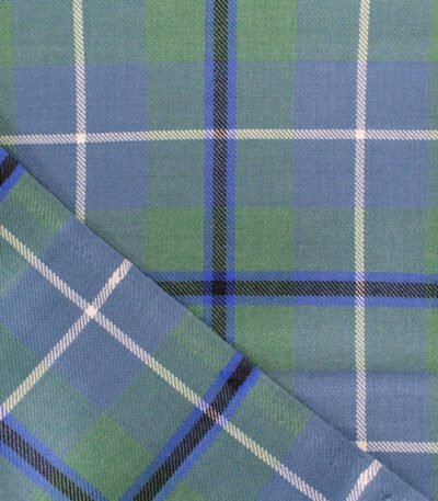 Sage green and slate blue plaid flannel from a Multan manufacturer
