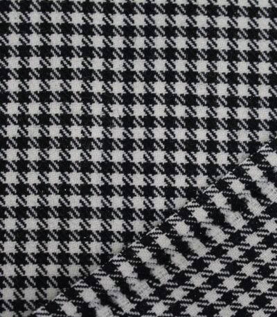 Classic Black and White Houndstooth Yarn-Dyed Cotton Fabric