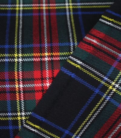 Multan yarn dyed fabric manufacturer: highland green and red tartan flannel