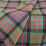 Custom flannel fabric manufacturer: teal and slate blue coral tartan flannel