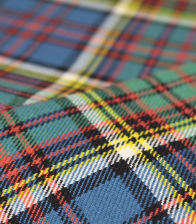Cerulean and emerald heritage tartan flannel from a Multan manufacturer
