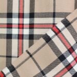 Custom flannel fabric manufacturer: tan and beige luxury plaid flannel