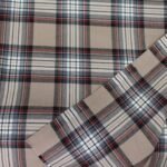 Premium Beige & Grey Tartan Plaid Yarn-Dyed Cotton Fabric - Image 2