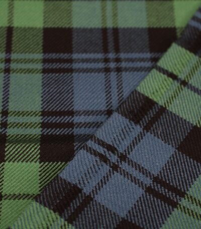 Sage Green and Charcoal Tartan Yarn-Dyed Cotton Fabric Multan Pakistan
