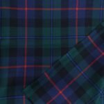 Midnight Navy & Green Plaid Yarn-Dyed Cotton Fabric - Image 2