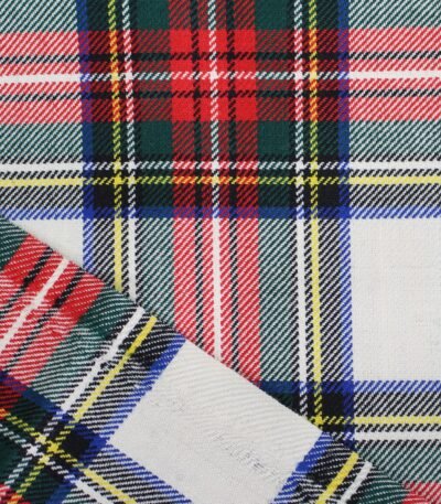 White Dress Stewart Tartan Yarn-Dyed Cotton Fabric
