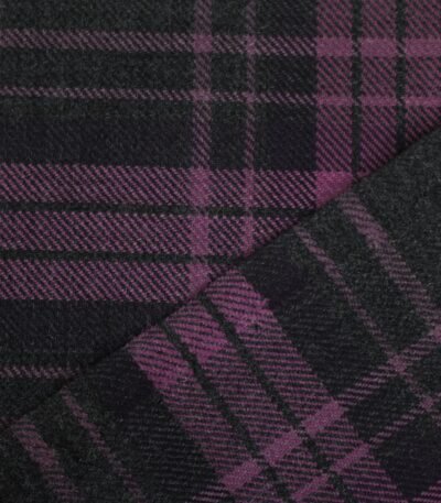 Plum and Charcoal Heritage Tartan Cotton Fabric Multan Pakistan Low MOQ