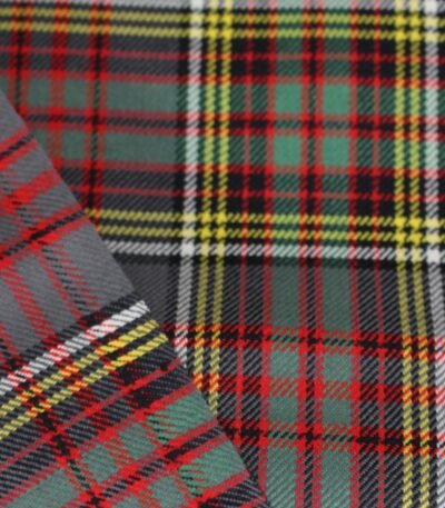 Export quality flannel fabric in red and green heritage tartan pattern