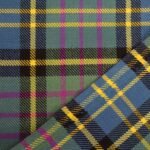 Wholesale tartan bedding material in blue, green, and yellow pattern