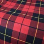 Royal Red & Black Tartan Yarn-Dyed Cotton Fabric - Image 3