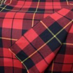 Royal Red & Black Tartan Yarn-Dyed Cotton Fabric - Image 2
