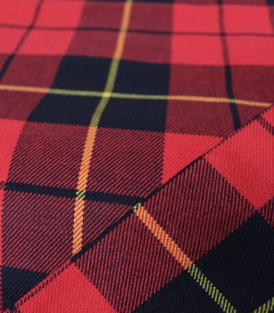 Royal Red and Black Tartan Cotton Fabric Multan Pakistan Low MOQ