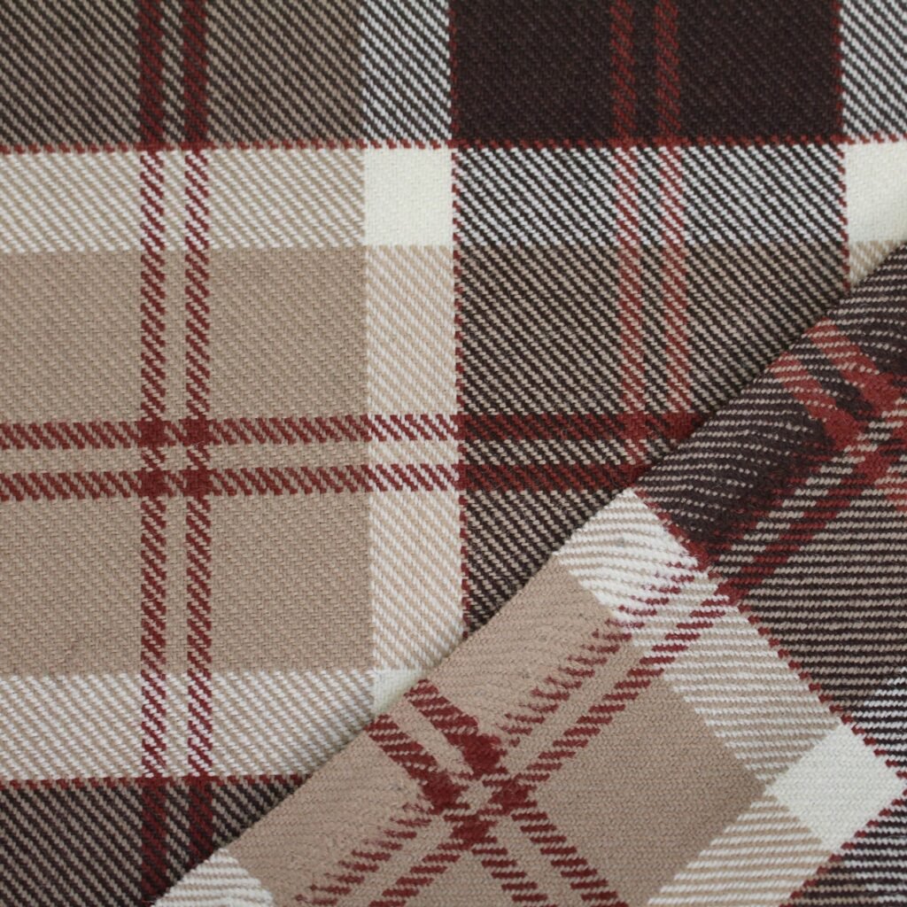Oatmeal and chocolate plaid flannel from a Multan manufacturer