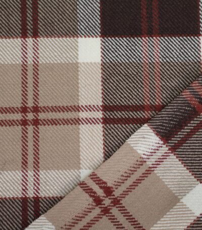 Oatmeal and chocolate plaid flannel from a Multan manufacturer