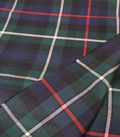 Premium cotton flannel supplier: navy and forest green tartan fabric