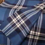 Navy and Cream Plaid Flannel Fabric - Image 2