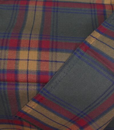 Forest Green and Crimson Multi-Color Tartan Yarn-Dyed Cotton Fabric - Home Innovators